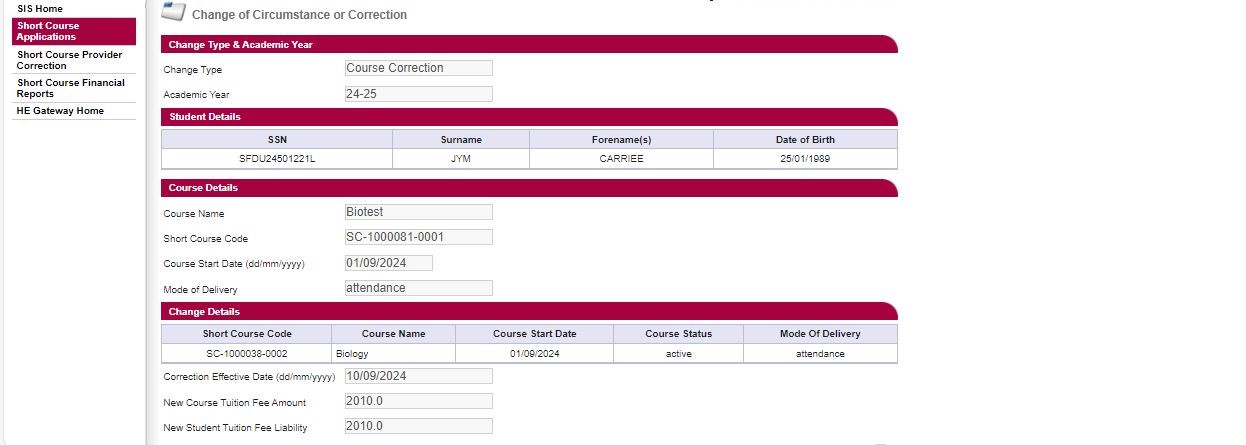 Creating a course correction