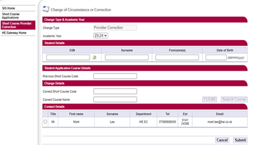 Create a provider correction
